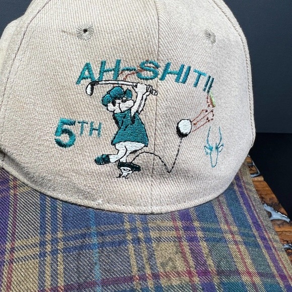 Vintage Golf Hat Comedy Logo Signed 5th Hole Snapback Cap - Picture 2 of 6